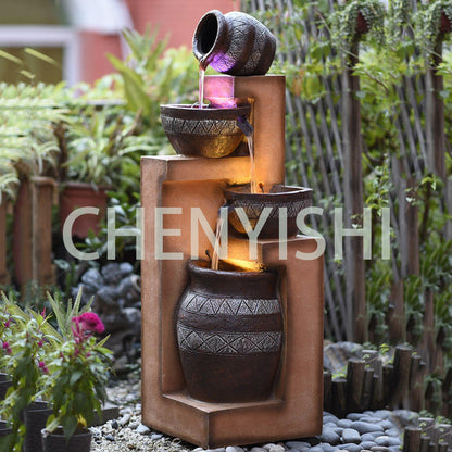 CHENYISHI Creative European Living Room Water Fountain Handicrafts Home Decorations Fortune Feng Shui Wheel Humidifier Resin Ornaments