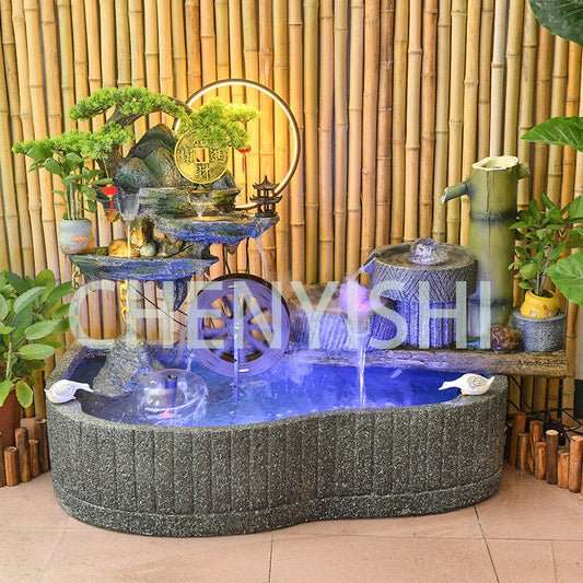 CHENYISHI Rockery Flowing Water Fountain Fish Pond Circulating Water Living Room Balcony Fish Tank Courtyard Fish Pond Company Hotel Decor