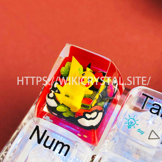 Pokémon Pikachu customized 1U keycap Pokémon keycap liquefied keycap craftsman keycap anime cherry MX keycap red keycap