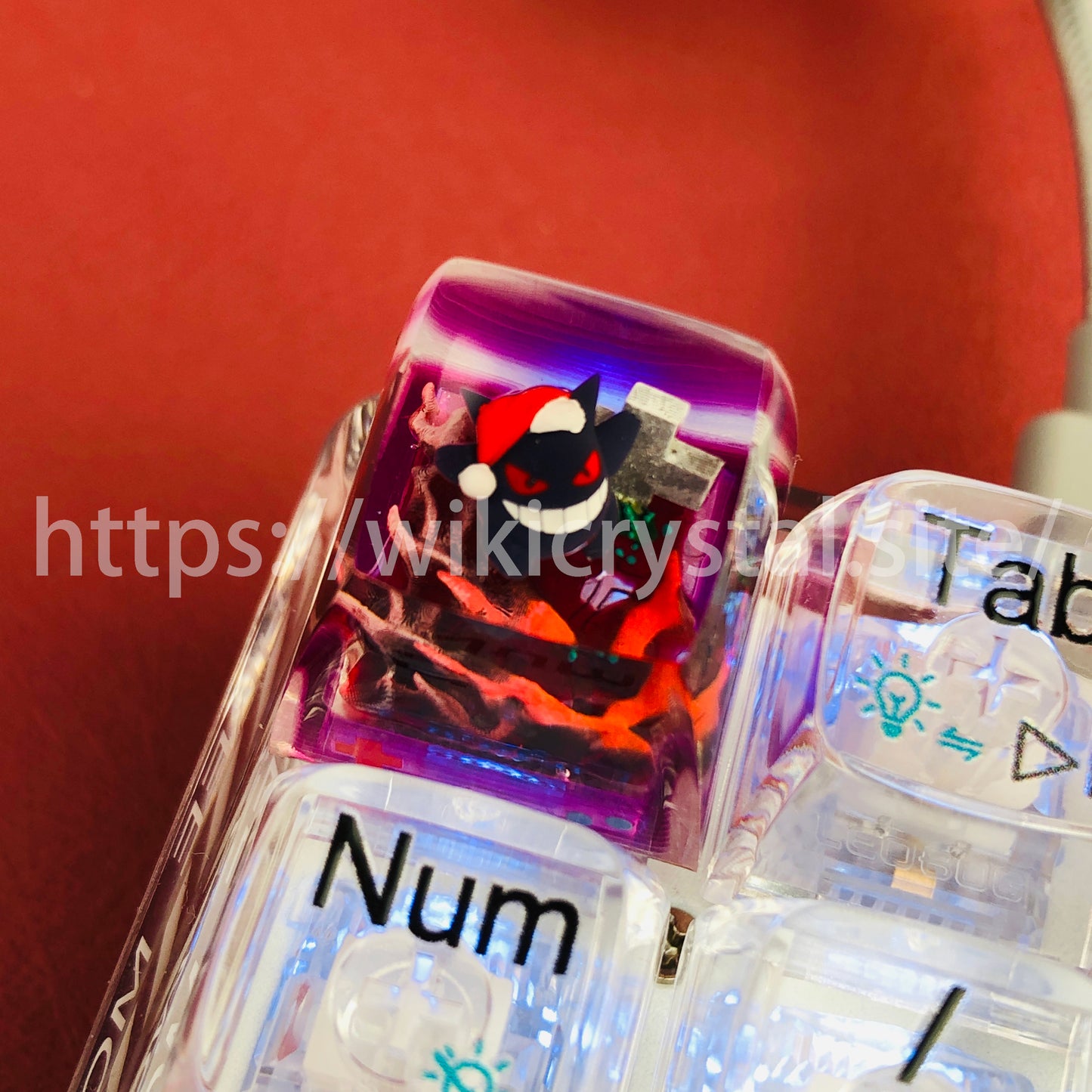 Pokemon Gengar Custom 1U Keycaps Pokemon Keycap Liquidate keycap Artisan Keycap Anime Cherry MX Keycaps