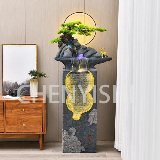 CHENYISHI New Chinese Style Lucky Rockery Fountain Living Room Entrance Water Landscape Decoration Circulating Ornaments