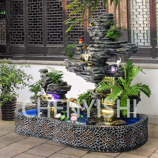 CHENYISHI Large Rockery Water Fountain Courtyard Fish Pond Fish Tank Villa Landscaping Landscape Ornaments Home Furnishings