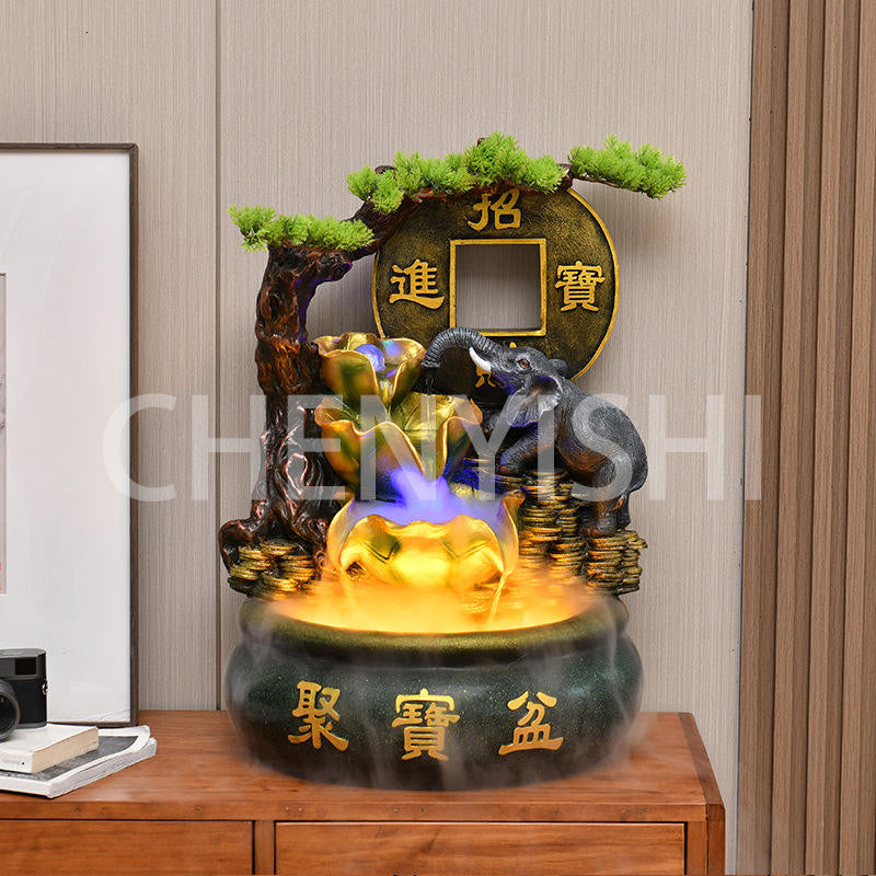 CHENYISHI Chinese Cornucopia Lucky Flowing Water Wealth-generating Ornaments Fountain Living Room Desktop Decorations Home Decor