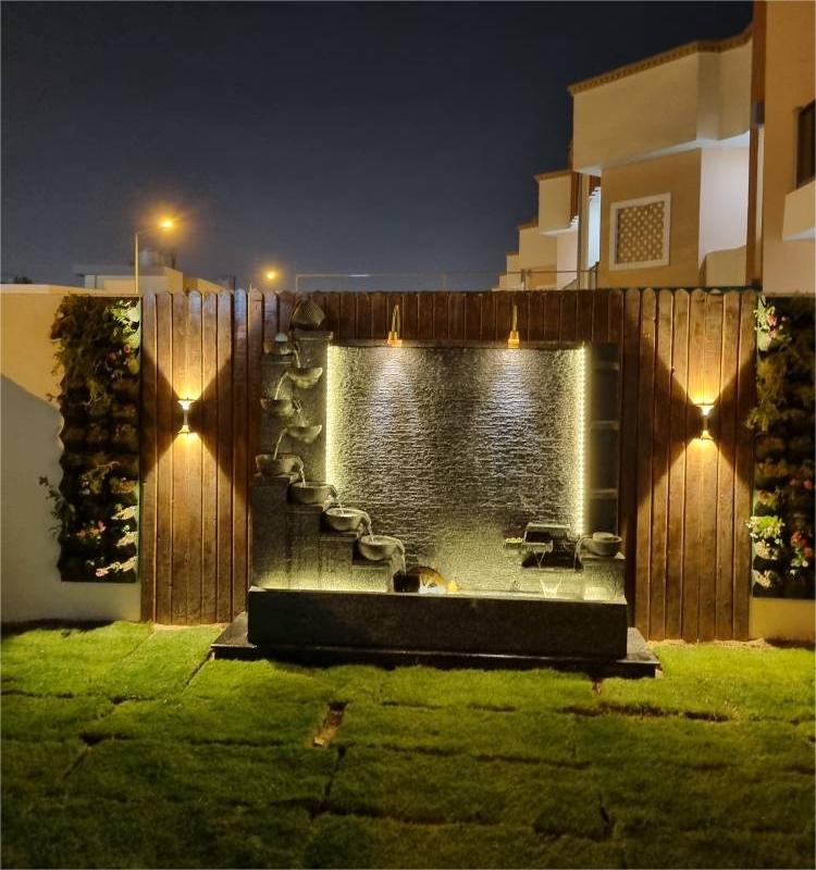 CHENYISHI 6.56ft Producto para jardín al aire libre Gran muro cortina de agua Cascada Fuente de agua grande para jardín 