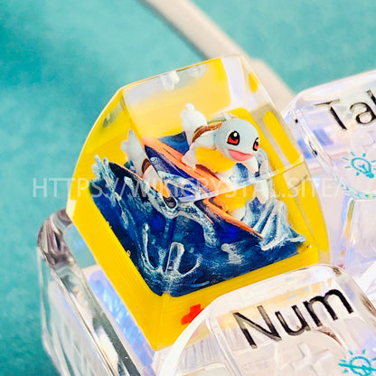 Tecla personalizada de 1U de Pokémon Squirtle Tecla de Pokémon Liquidate Tecla Artisan Tecla de Anime Cherry MX, Tecla amarilla