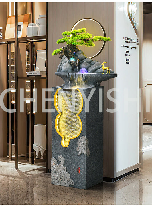 CHENYISHI New Chinese Style Lucky Rockery Fountain Living Room Entrance Water Landscape Decoration Circulating Ornaments