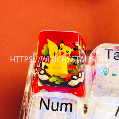 Pokémon Pikachu customized 1U keycap Pokémon keycap liquefied keycap craftsman keycap anime cherry MX keycap red keycap