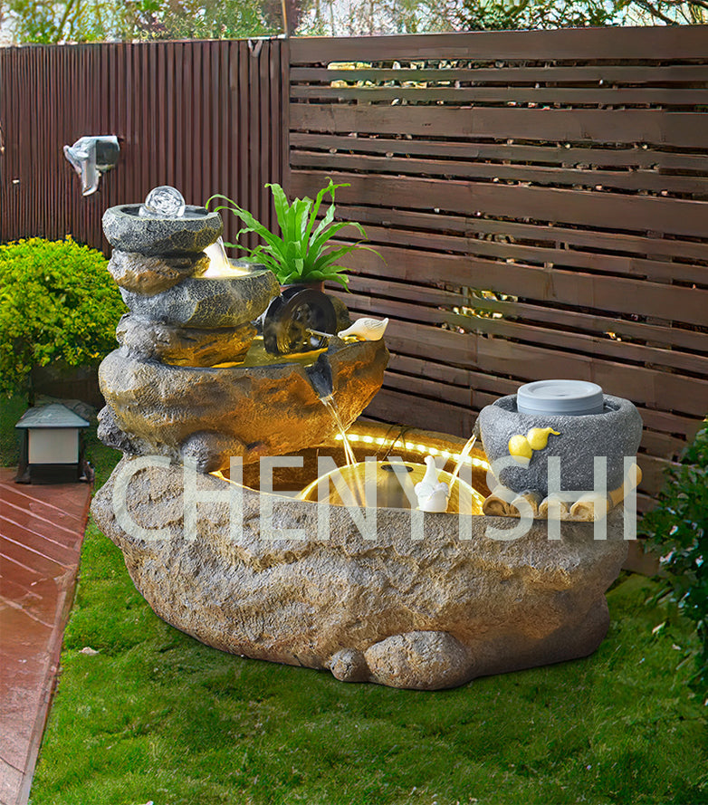 CHENYISHI Pastoral Feng Shui Fish Pond Floor Yard Water Fountain Outstanding Handmade Yard Villa Home Decoration