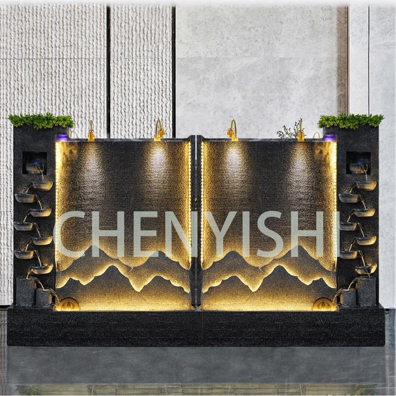 CHENYISHI Fuente de agua para exteriores, estilo retro de mediados de siglo, para jardín, cascada, fuente de cemento, decoración para vestíbulo de casa, jardín zen, fuente de lujo 