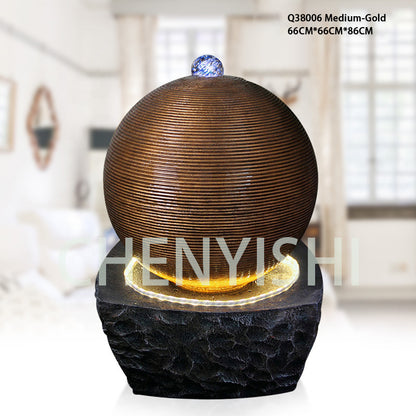 CHENYISHI Luxury European-style Modern Flowing Water Fountain Ornaments For Home Creative Feng Shui Ball Living Room Floor Housewarming