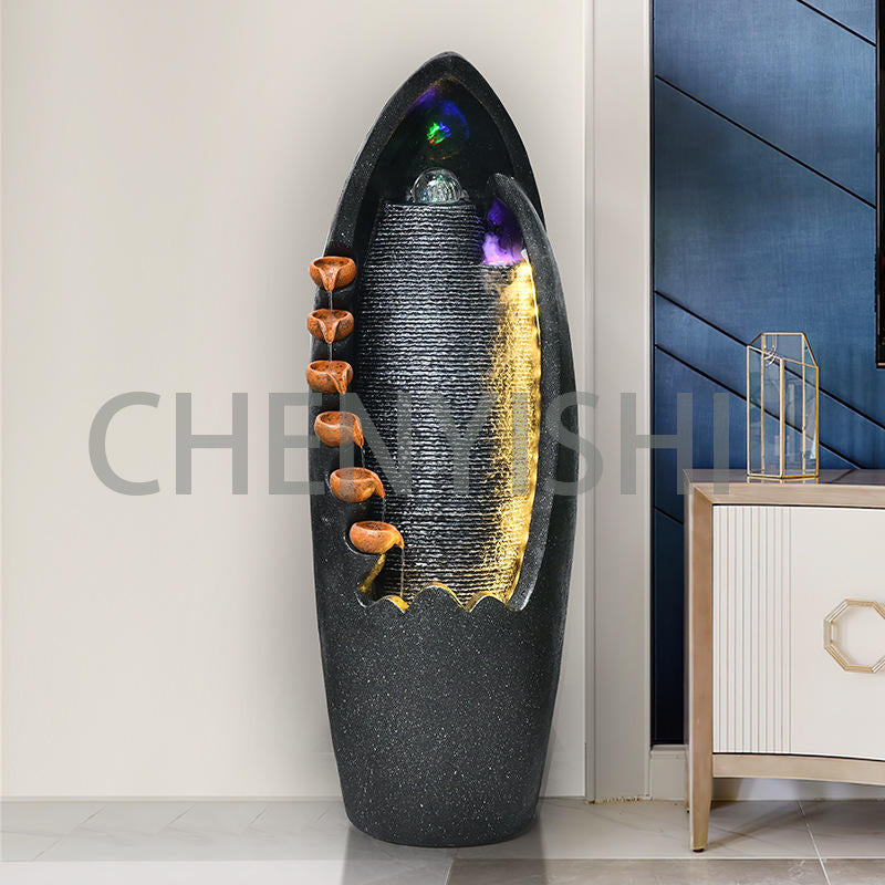 CHENYISHI Creative Circulating Water Ornaments Living Room Store Fortune Feng Shui Ball Transfer Ball Fountain Rockery LED Water Feature