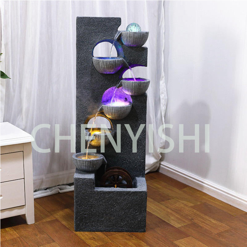 CHENYISHI Fuente de agua corriente de estilo Feng Shui de moda Humidificador creativo generador de riqueza Entrada de la sala de estar Decoración del hogar 