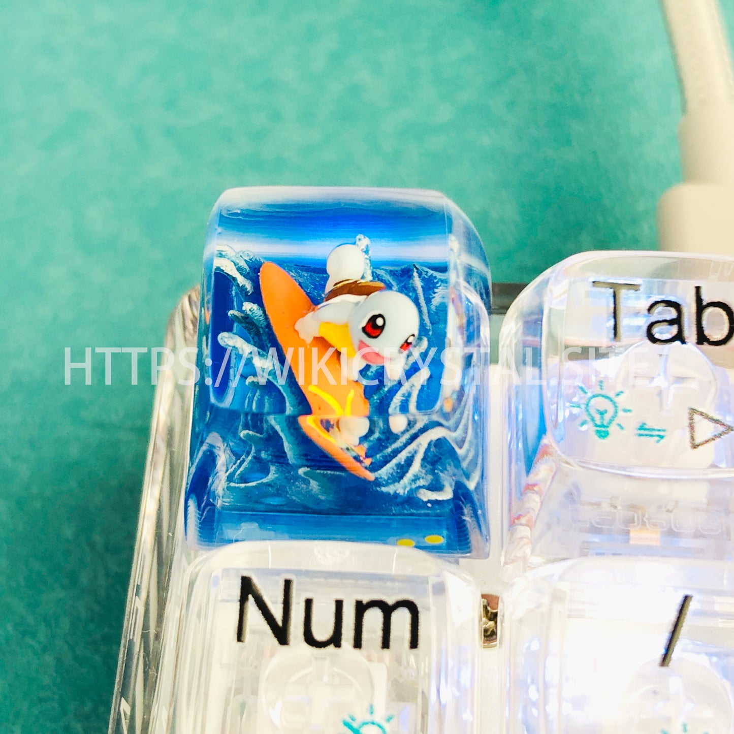 Pokemon Squirtle Custom 1U Keycap Pokemon Keycap Liquidate Keycap Artisan Keycap Anime Cherry MX Keycap