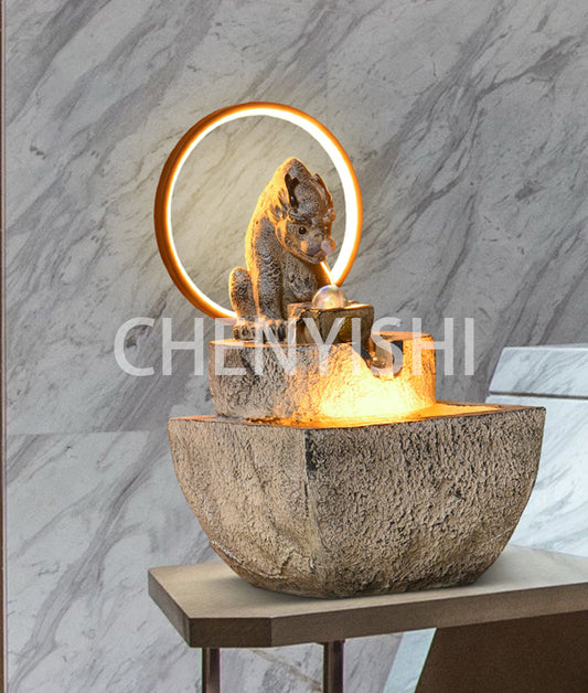 CHENYISHI Chinese Fortune-lubricating Water Ornaments Pixiu Living Room Shop Desktop Counter Landscape Indoor Fountain Entryway