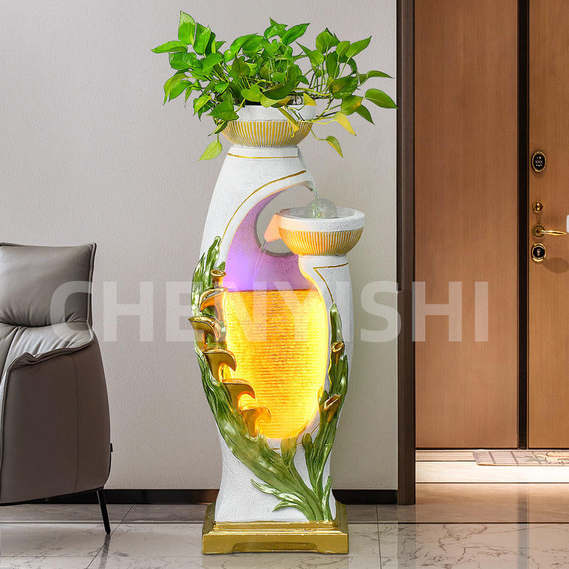 CHENYISHI Creative Flowing Water Ornaments Fountain Living Room Entrance Creative Decoration Calla Lily Modern Simple Waterfall