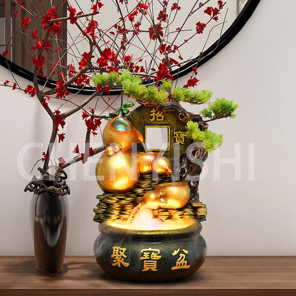 CHENYISHI Chinese Cornucopia Lucky Flowing Water Wealth-generating Ornaments Fountain Living Room Desktop Decorations Home Decor