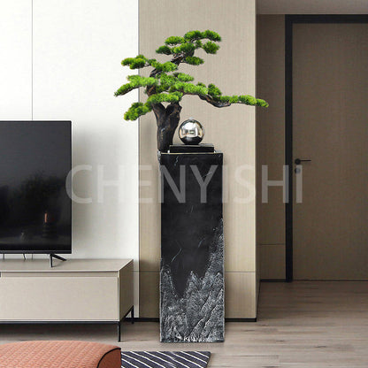 CHENYISHI Chinese Style The Guest Greeting Pine Flowing Water Fountain Large Simple Modern Light Luxury Living Room Office Housewarming