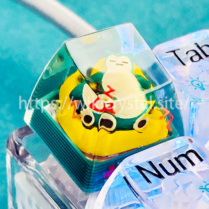 Tecla personalizada de 1U de Pokémon Snorlax, teclas Cherry MX de Liquidate Artisan Anime