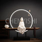 CHENYISHI Creative White Porcelain Guanyin Buddha Statue Zen Home Tea Room Decorations Aromatherapy Furnace Backflow Incense Burner Lamp