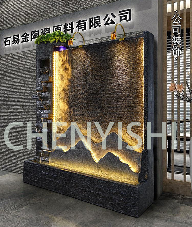 CHENYISHI Fuente de agua para exteriores, estilo retro de mediados de siglo, para jardín, cascada, fuente de cemento, decoración para vestíbulo de casa, jardín zen, fuente de lujo 