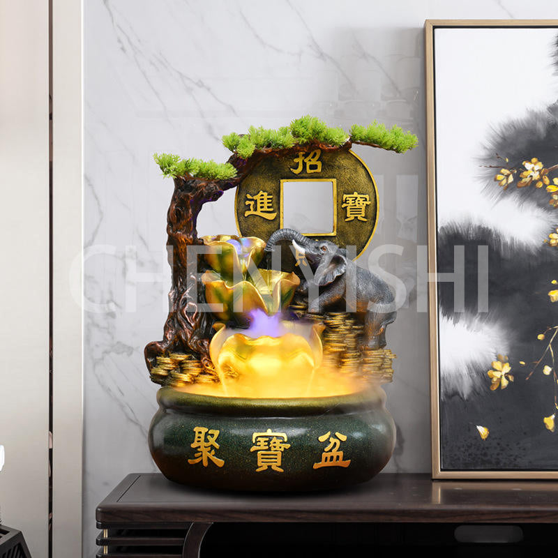 CHENYISHI Chinese Cornucopia Lucky Flowing Water Wealth-generating Ornaments Fountain Living Room Desktop Decorations Home Decor