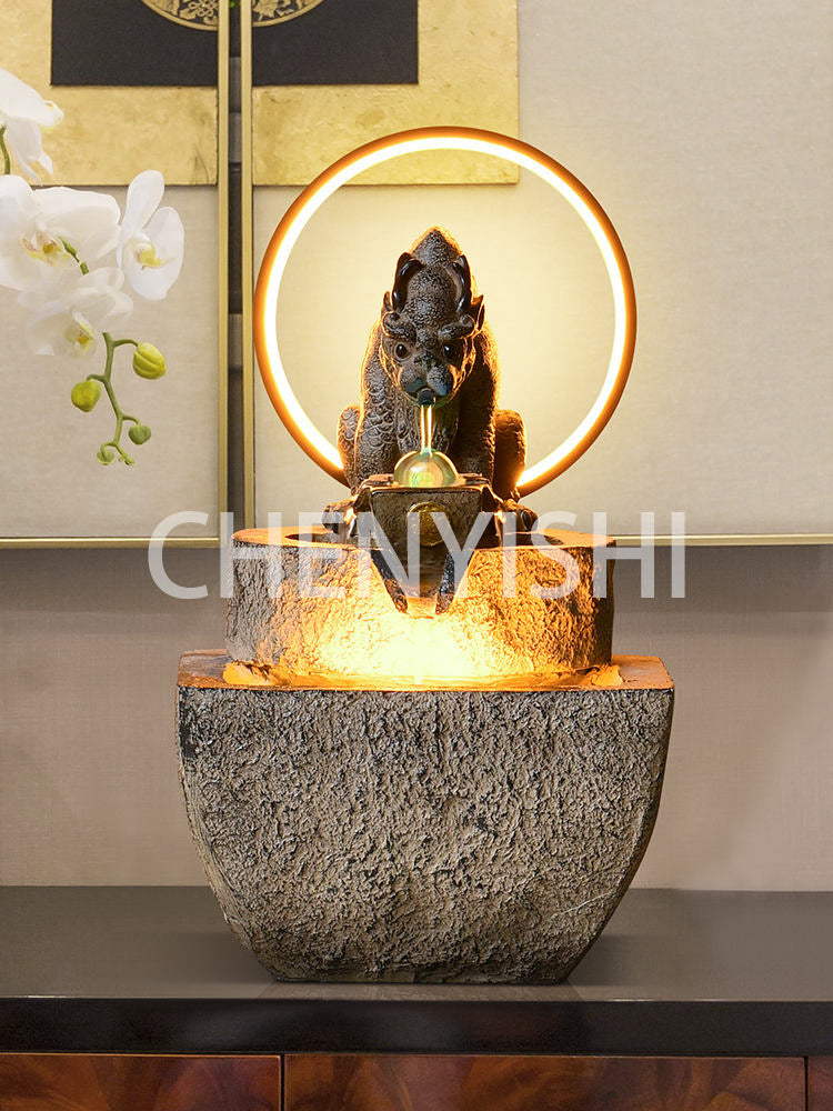 CHENYISHI Chinese Fortune-lubricating Water Ornaments Pixiu Living Room Shop Desktop Counter Landscape Indoor Fountain Entryway