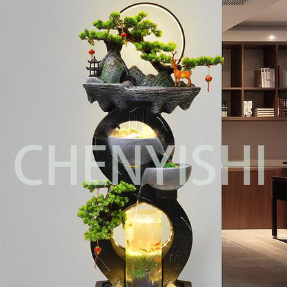 CHENYISHI Running Water Ornaments Circulating Water Fountain Modern Light Luxury Home Living Room Lucky Fish Tank Floor Lobby Decoration