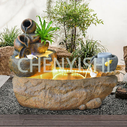 CHENYISHI Pastoral Feng Shui Fish Pond Floor Yard Water Fountain Outstanding Handmade Yard Villa Home Decoration