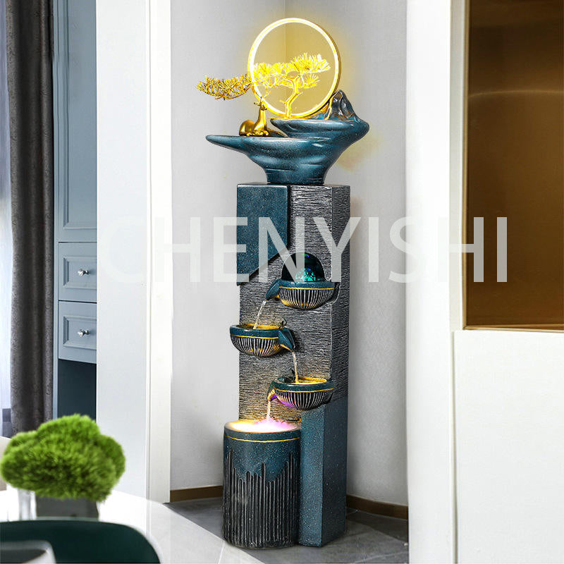 CHENYISHI Vertical Modern Outdoor Indoor Fountain Hotel Lobby House Yard Villa Manor Retro Cement Fountain Floor Decoration Flowing