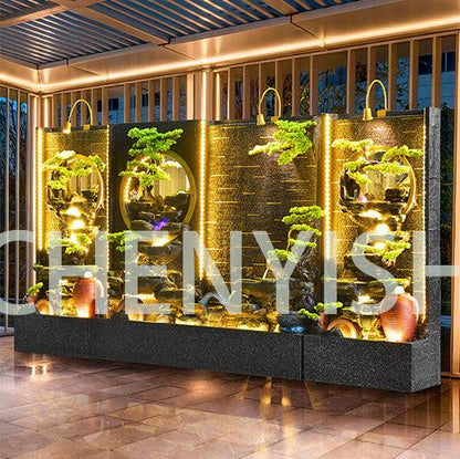 CHENYISHI Modern Outdoor Indoor Fountain Hotel Lobby House Yard Villa Manor Retro Cement Fountain Floor Decoration Flowing Waterfall LED