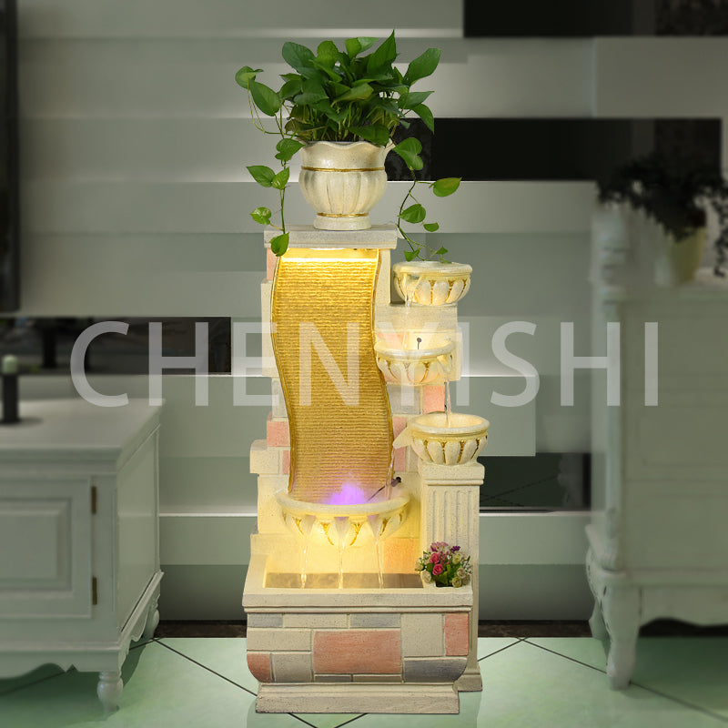 CHENYISHI European-style Flowing Water Fountain Living Room Fish Tank Humidifier Floor-standing Waterfalls Housewarming Gift