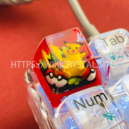 Pokémon Pikachu customized 1U keycap Pokémon keycap liquefied keycap craftsman keycap anime cherry MX keycap red keycap