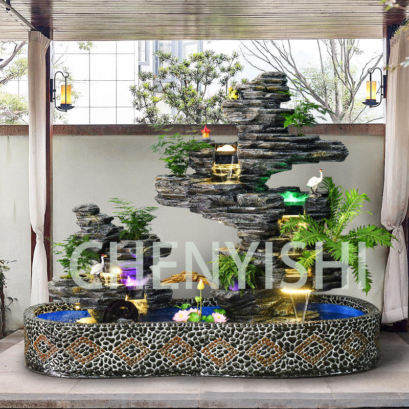 CHENYISHI Large Rockery Water Fountain Courtyard Fish Pond Fish Tank Villa Landscaping Landscape Ornaments Home Furnishings