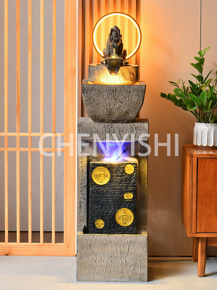 CHENYISHI Chinese Fortune-lubricating Water Ornaments Pixiu Living Room Shop Desktop Counter Landscape Indoor Fountain Entryway