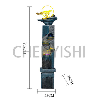 CHENYISHI Vertical Modern Outdoor Indoor Fountain Hotel Lobby House Yard Villa Manor Retro Cement Fountain Floor Decoration Flowing