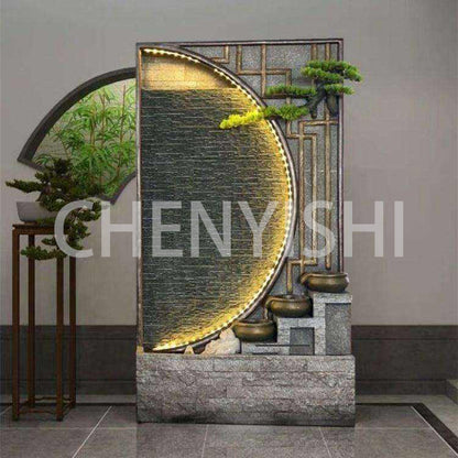 CHENYISHI Fuente de agua grande Zen para piscina, jardín, paisaje acuático, B&amp;B, paisajismo, balcón, estanque de peces, rocalla, adornos de agua que fluyen de doble cara 