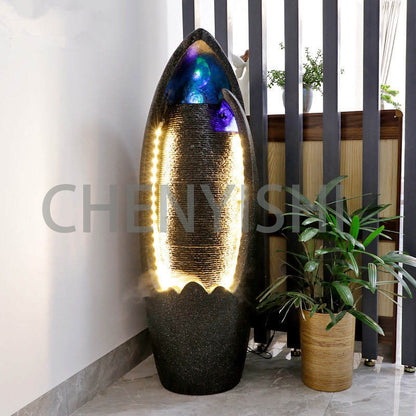 CHENYISHI Adornos creativos de agua circulante para sala de estar, tienda, bola de la fortuna Feng Shui, fuente de bola de transferencia, fuente de agua con LED de rocalla 