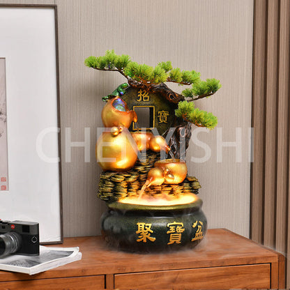 CHENYISHI Chinese Cornucopia Lucky Flowing Water Wealth-generating Ornaments Fountain Living Room Desktop Decorations Home Decor