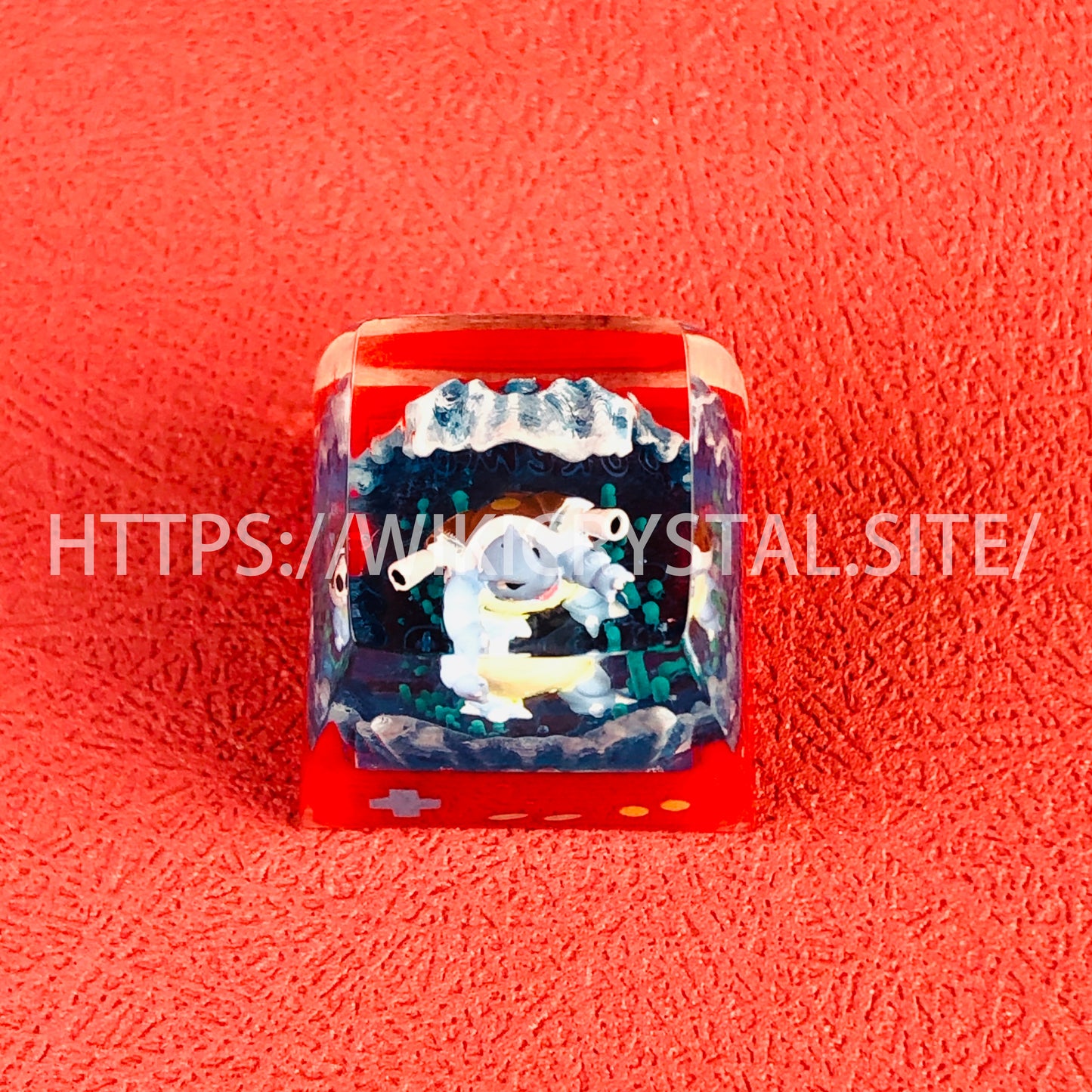 Tecla personalizada de 1U de Pokémon Blastoise, tecla de Pokémon, tecla licuada, tecla de artesano, tecla de anime cherry MX, tecla roja