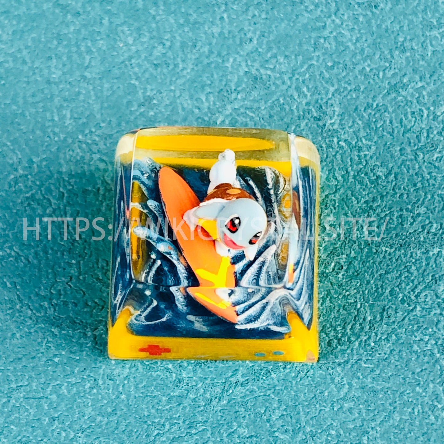 Tecla personalizada de 1U de Pokémon Squirtle Tecla de Pokémon Liquidate Tecla Artisan Tecla de Anime Cherry MX, Tecla amarilla