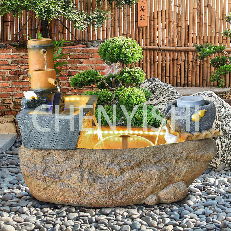 CHENYISHI Pastoral Feng Shui Fish Pond Floor Yard Water Fountain Outstanding Handmade Yard Villa Home Decoration