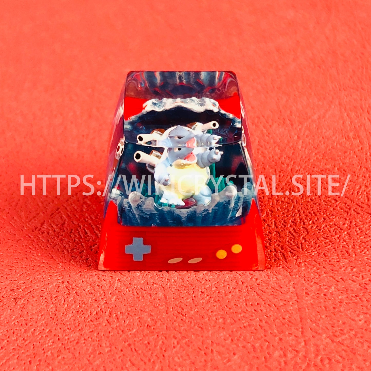 Tecla personalizada de 1U de Pokémon Blastoise, tecla de Pokémon, tecla licuada, tecla de artesano, tecla de anime cherry MX, tecla roja