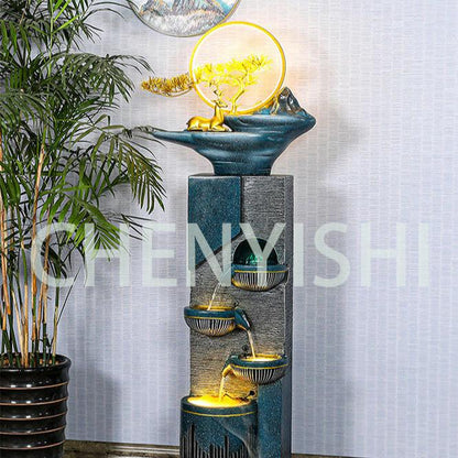 CHENYISHI Vertical Modern Outdoor Indoor Fountain Hotel Lobby House Yard Villa Manor Retro Cement Fountain Floor Decoration Flowing