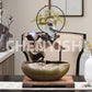 CHENYISHI Creative Small Rockery Ornaments Flowing Water Planter Living Room Office Feng Shui Circulation Ceramic Ornament Indoor Fountain