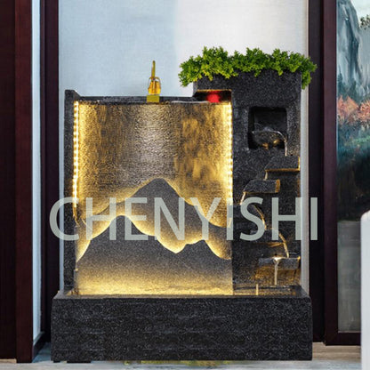 CHENYISHI Retro Mid-Century Garden Yard Outdoor Water Fountain Waterfall Cement Fountain Zen Garden Home Lobby Decoration Luxury Fountain