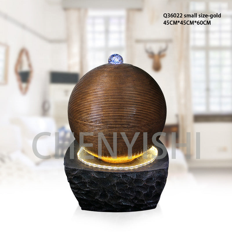 CHENYISHI Luxury European-style Modern Flowing Water Fountain Ornaments For Home Creative Feng Shui Ball Living Room Floor Housewarming