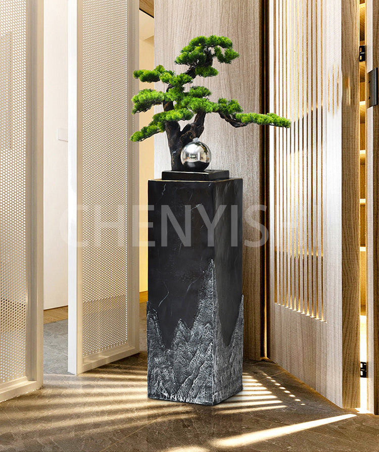 CHENYISHI Chinese Style The Guest Greeting Pine Flowing Water Fountain Large Simple Modern Light Luxury Living Room Office Housewarming