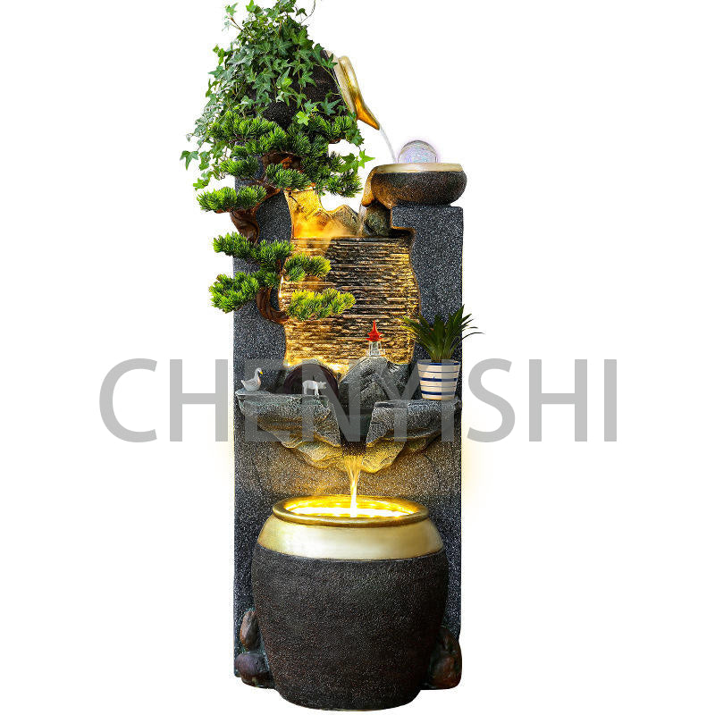 CHENYISHI Chinese Rockery Flowing Water Ornaments Circulating Water Fountain Landscape Creative Fish Tank Opening Gift Water Feature