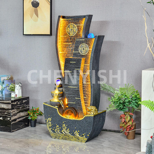 CHENYISHI Flowing Water Fortune Ornaments Circulating Fountain Feng Shui Wheel Living Room Furnishings Balcony Indoor Fountain