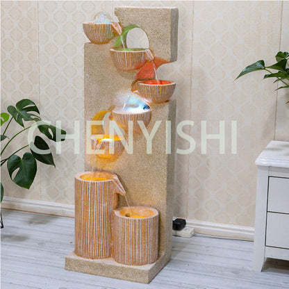 CHENYISHI Trendy Feng Shui Flowing Water Fountain Creative Wealth-generating Humidifier Living Room Entrance Home Decoration